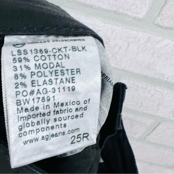 AG  The Legging Ankle Super Skinny Black Faux Leather Jeans Size 25 - Picture 8 of 8